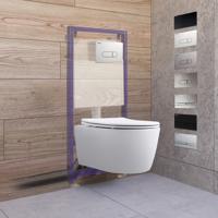 Geberit Toiletset Budget 93 Mudo Randloos Met Zitting Mat Wit Met B&W Drukplaat