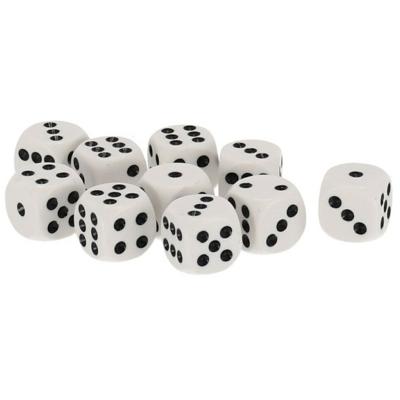Gerimport Speelgoed spellen Dobbelstenen - wit - 10x stuks - kunststof