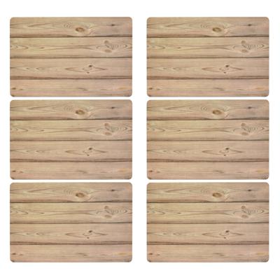 Bellatio Design Tafel Placemats - 6x - houten planken print - bruin - 43 x 28 cm Bellatio Design Tafel Placemats - 6x - houten planken print - bruin - 43 x 28 cm