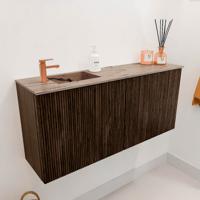 Toiletmeubel Mondiaz Joya Dlux | 90 cm | Meubelkleur Walnut | Faye wastafel Arena Wasbak Links | 1 kraangat