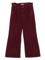 Golden Goose Kids pantalon en velours côtelé à logo brodé - Rouge - thumbnail