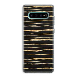 Gouden strepen: Samsung Galaxy S10 Plus Transparant Hoesje