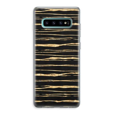 Gouden strepen: Samsung Galaxy S10 Plus Transparant Hoesje