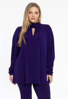 Yoek Tuniek flare met plooien | Paars | Maat 42/44