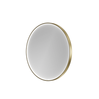 Balmani Secret rond badkamerspiegel Brushed Champagne Gold Ø 80 cm met spiegelverlichting en anti-damp - thumbnail