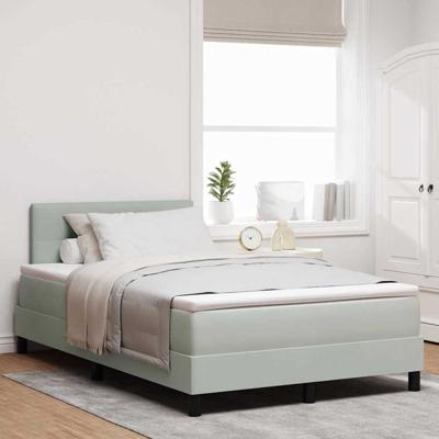 Boxspringbed met Matras met matras Lichtgrijs 120 x 190 cm Stof