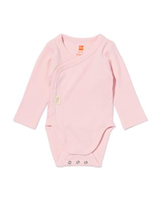 HEMA Newborn meegroei overslagromper rib lichtroze (lichtroze)