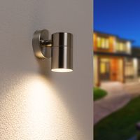 HOFTRONIC™ Wandlamp Mason - IP44 Spatwaterdicht - Muurlamp voor binnen en buiten - Incl. 4000K neutraal witte GU10 spot - Dimbaar - Industriële wandlamp - Roestvrij staal