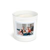 Kaarshouder van glas met foto - 8 x 9 x 9 cm