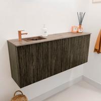 Toiletmeubel Mondiaz Joya Dlux | 100 cm | Meubelkleur Shadow | Faye wastafel Arena Wasbak Links | 1 kraangat