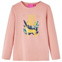 Kindershirt met lange mouwen dierenprint 104 lichtroze