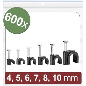 Quadrios 24CA437 Spijkerclip 24CA437 Bundel-Ø (bereik) 2 tot 10 mm Zwart 600 stuk(s)