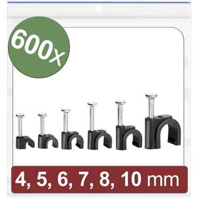 Quadrios 24CA437 Spijkerclip 24CA437 Bundel-Ø (bereik) 2 tot 10 mm Zwart 600 stuk(s)