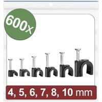 Quadrios 24CA437 Spijkerclip 24CA437 Bundel-Ø (bereik) 2 tot 10 mm Zwart 600 stuk(s)