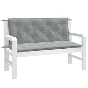 VidaXL Tuinbankkussens 2 st 120x50x7 cm stof gemêleerd lichtgrijs