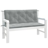 VidaXL Tuinbankkussens 2 st 120x50x7 cm stof gemêleerd lichtgrijs