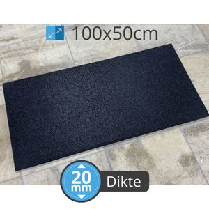 PTessentials High Density 1050 kg/m3 crossfit tegel 100x50 cm - Zwart