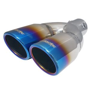 Simoni Racing Uitlaatsierstuk Dubbel Rond/Schuin RVS/Titanium - 76xL230mm - Montage -37->58mm SRTRX18B