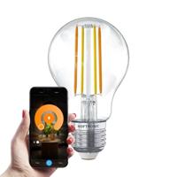 Smart E27 LED Filament Lamp - 7 Watt 806 Lumen - A60 Transparant - 1800-3000K - Dimbaar