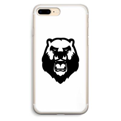 Angry Bear (white): iPhone 7 Plus Transparant Hoesje