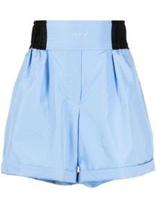 Nackiyé short en coton à logo imprimé - Bleu