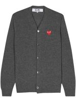 Comme Des Garçons Play cardigan en laine à patch cœur - Gris - thumbnail