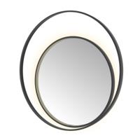 Spiegel Hotbath &MORE 100x100 cm LED-Verlichting Spiegelverwarming Rond Deco Geborsteld Zwart PVD