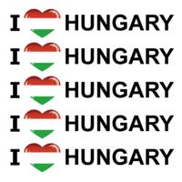 Sticker - 5x - I love Hungary - 19 x 4 cm - Hongarije - landenthema
