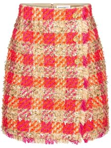 Nina Ricci minijupe taille-haute en tweed à carreaux - Orange