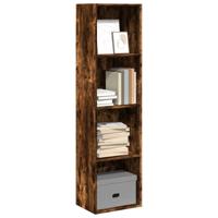 Boekenkast 40x30x152 cm bewerkt hout gerookt eikenkleurig