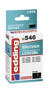 Edding Inktcartridge vervangt Brother LC-223BK Compatibel Zwart EDD-546 18-546