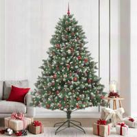 Kunstkerstboom met 300 LED Groen 240 cm PVC en Plastic en Staal