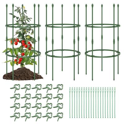 Set van 3 Obelisk Tuinprieeltjes voor Planten Verstelbare Metalen Steun voor Klimplanten met Clips voor Wijnstokken Bloemen Groenten