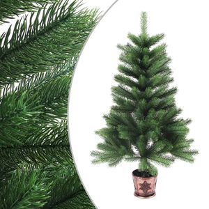 The Living Store Kunstkerstboom Mand - 65 cm - PE naaldvormige takken - LED verlichting - Groen - Incl - accessoires