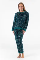 Gaubert dames pyjama Fleece - Huispak - Loungeset - Vrouwen warm pyjama pak - loungewear