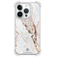 iPhone 14 Pro siliconen shockproof hoesje - Marmer goud iPhone 14 Pro siliconen shockproof hoesje - Marmer goud