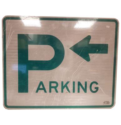 Parking Left Arrow Metalen Straatbord - Origineel
