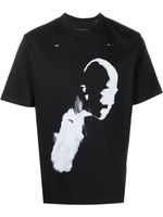 HELIOT EMIL t-shirt en coton à imprimé graphique - Noir - thumbnail