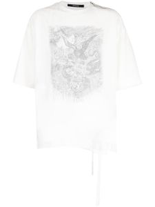 SONGZIO t-shirt Ghost Inferno à design superposé - Blanc