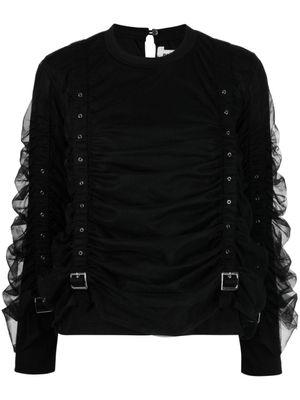 Noir Kei Ninomiya blouse en coton à empiècements