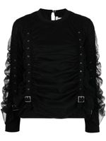 Noir Kei Ninomiya blouse en coton à empiècements