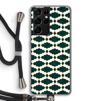 Moroccan tiles: Samsung Galaxy S21 Ultra Transparant Hoesje met koord