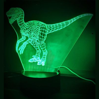 3D LED LAMP - DINOSAURUS - RAPTOR - Ontwerp-zelf.nl