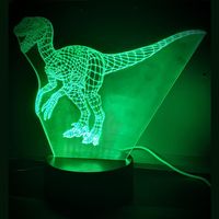 3D LED LAMP - DINOSAURUS - RAPTOR - thumbnail