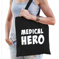 Medical hero/ zorgpersoneel cadeau tas zwart voor dames - thumbnail