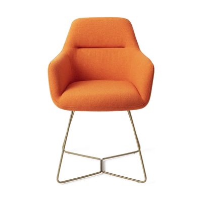 Jesper Home Kinko eetkamerstoel Tangerine beehive gold