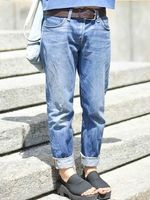 Blue Denim Plain Casual Jeans - thumbnail