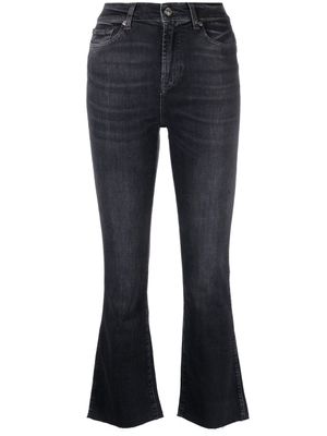 7 For All Mankind jean évasé à coupe courte - Noir