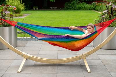 Tropilex Hangmatset Double 'Wood & Mexico' Rainbow - Veelkleurig - Mexicaans - 180 kg