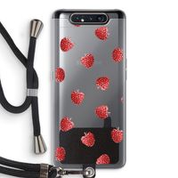 Framboosjes: Samsung Galaxy A80 Transparant Hoesje met koord